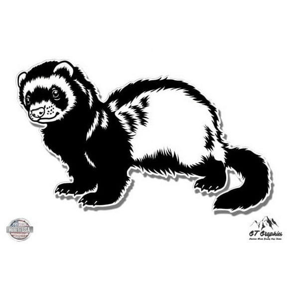 Ferret - 3" Vinyl Sticker - For Car Laptop I-Pad Phone Helmet Hard Hat - Waterproof Decal