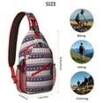 thumbnail image 5 of Sling Backpack,Dark Blue Christmas Reindeer and Donkey Pattern Sling Bag with Water Bottle Holder,Waterproof Sling Bag for Men/Women with Headphone Jack for Hiking,Travel, 5 of 6