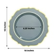Efavormart 10 Pack | 10" Dusty Blue Plastic Dinner Plates Disposable Tableware Round With Gold ...