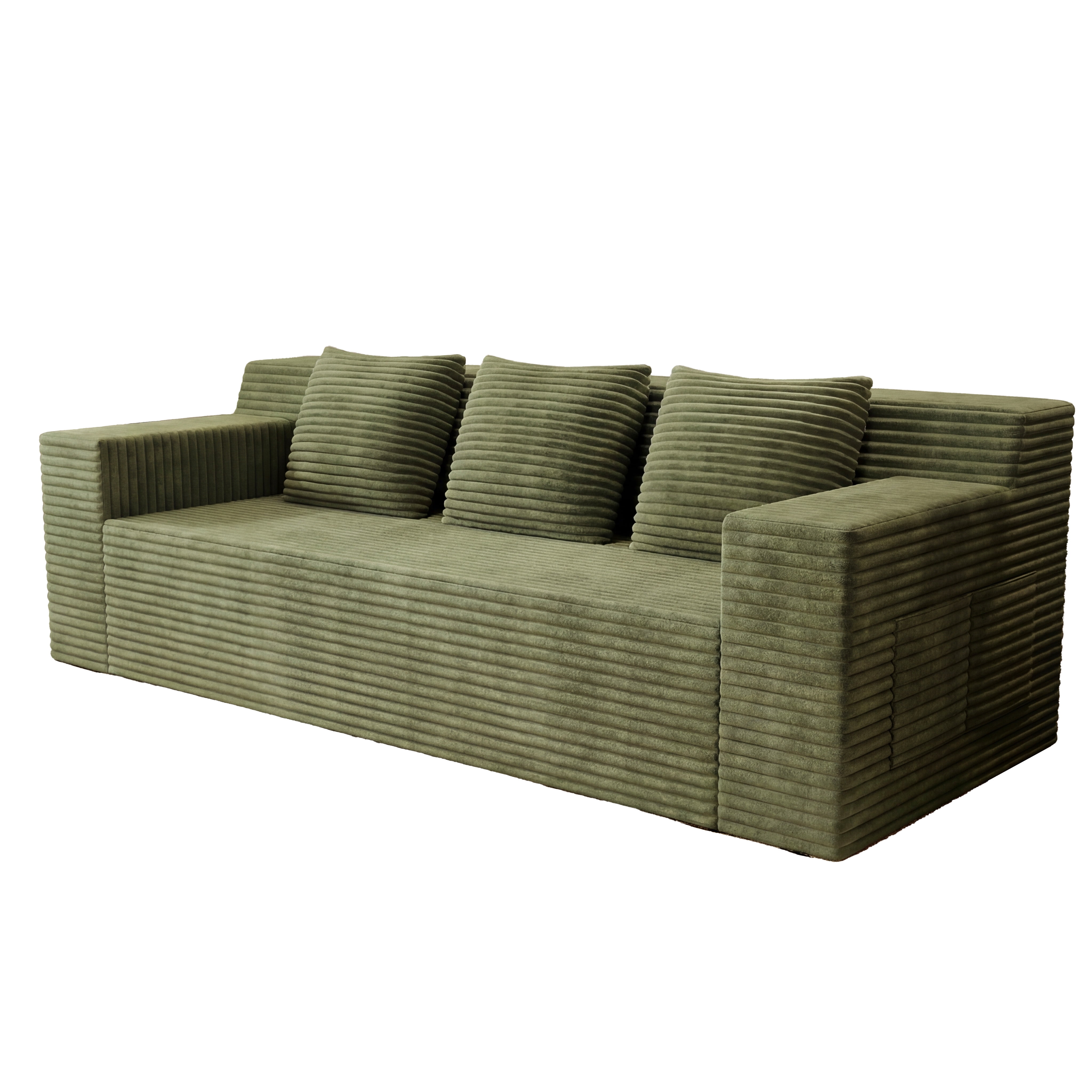 71" 3 Setaser Sofa,Corduroy Fabric,Deep Seat Couches,Comfy Loveseat Sofa,No Assembly,1pcs for Living Room, BedRoom,Conference Room, Apartment