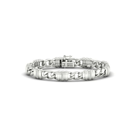 Imperial S925 Sterling Silver 1/10CT TW Diamond Curb Link Bracelet for Men