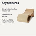 thumbnail image 2 of Basics Corrugated Cardboard Cat Scratcher Bed, Lounge Pad with Catnip, FSC-Certified, 34.3 x 11.8 x 11.8 in, Wooden Color, 2 of 5