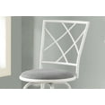 thumbnail image 3 of Monarch Specialties Bar Stool, Set Of 2, Swivel, Bar Height, White Metal, Grey Fabric, 44" H, Indoor, 3 of 3