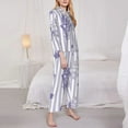 thumbnail image 4 of Disketp Pajamas Set Long Sleeve Sleepwear Womens Button Down Nightwear Pj Sets-Bouquet And Lavender Flowers, 4 of 9