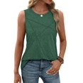thumbnail image 2 of Camiseta Sin Mangas Informal de Cuello Redondo y Corte Holgado para Mujer, Color Verde M, 2 of 9