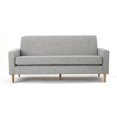 thumbnail image 2 of Noble House Elaina Upholstered Fabric 3 Seater Sofa, Light Gray Tweed, Natural, 2 of 11