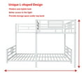 thumbnail image 6 of Bellemave Twin over Full Size Bunk Bed L-shaped Metal Low Bunk Bed with Guardrails and Ladder Junior Floor Bunk Bed Frame (White), 6 of 10
