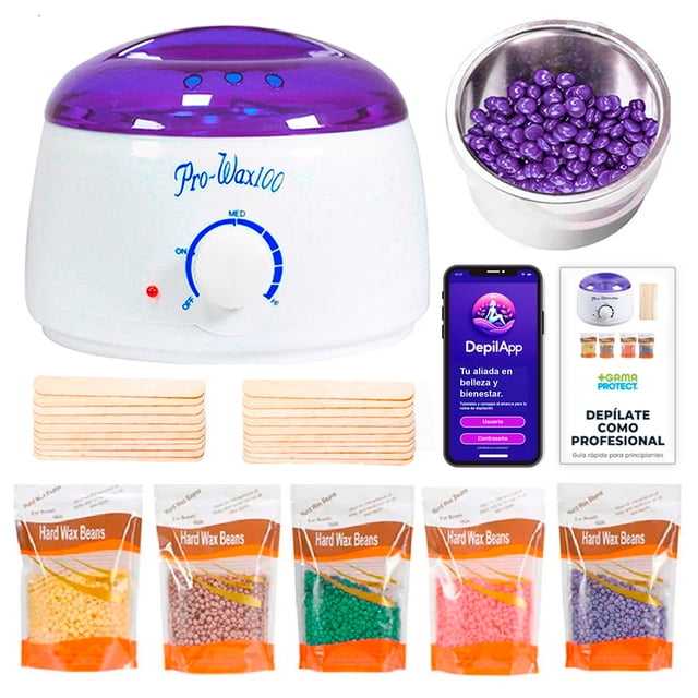 Kit Fundidora Para Depilar Gama Protect 5 Ceras Españolas Blanco azul