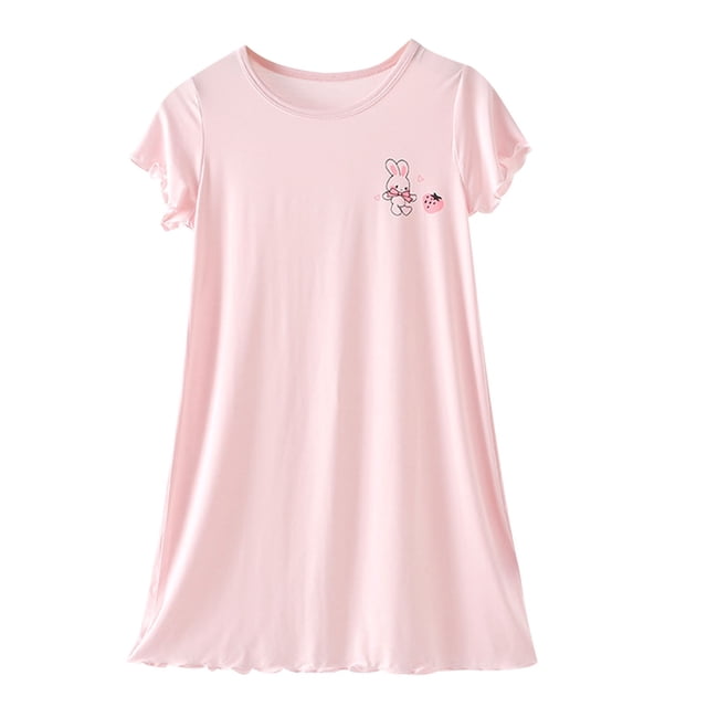 Yanlir Robe de Princesse Sans Manches Imprimée pour Fille Tenue de Fête à la Mode Respirante Col Rond, Tenue Décontractée Mignonne pour Enfants (Rose1,4-5 Ans)