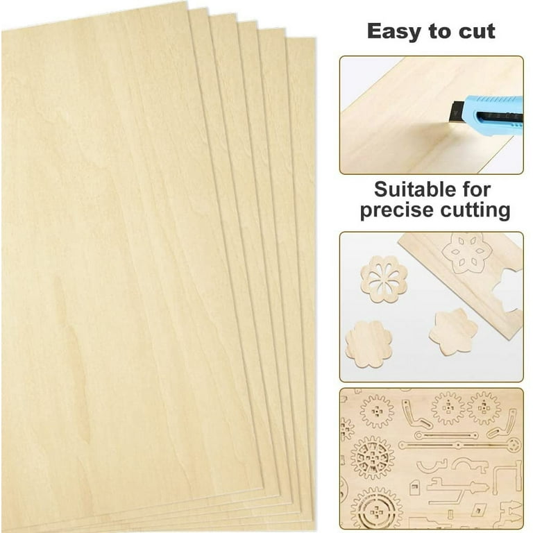 6 Pack Balsa Wood Sheets, Thin Craft Board for DIY Crafts, Model