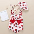 thumbnail image 2 of EnJoCho Spring Romper for Baby Baby Girls Straps Fruit Print Romper Sunsuit Hat Bodysuit Baby Kids Trendy Cute Romper Clothing, 2 of 6