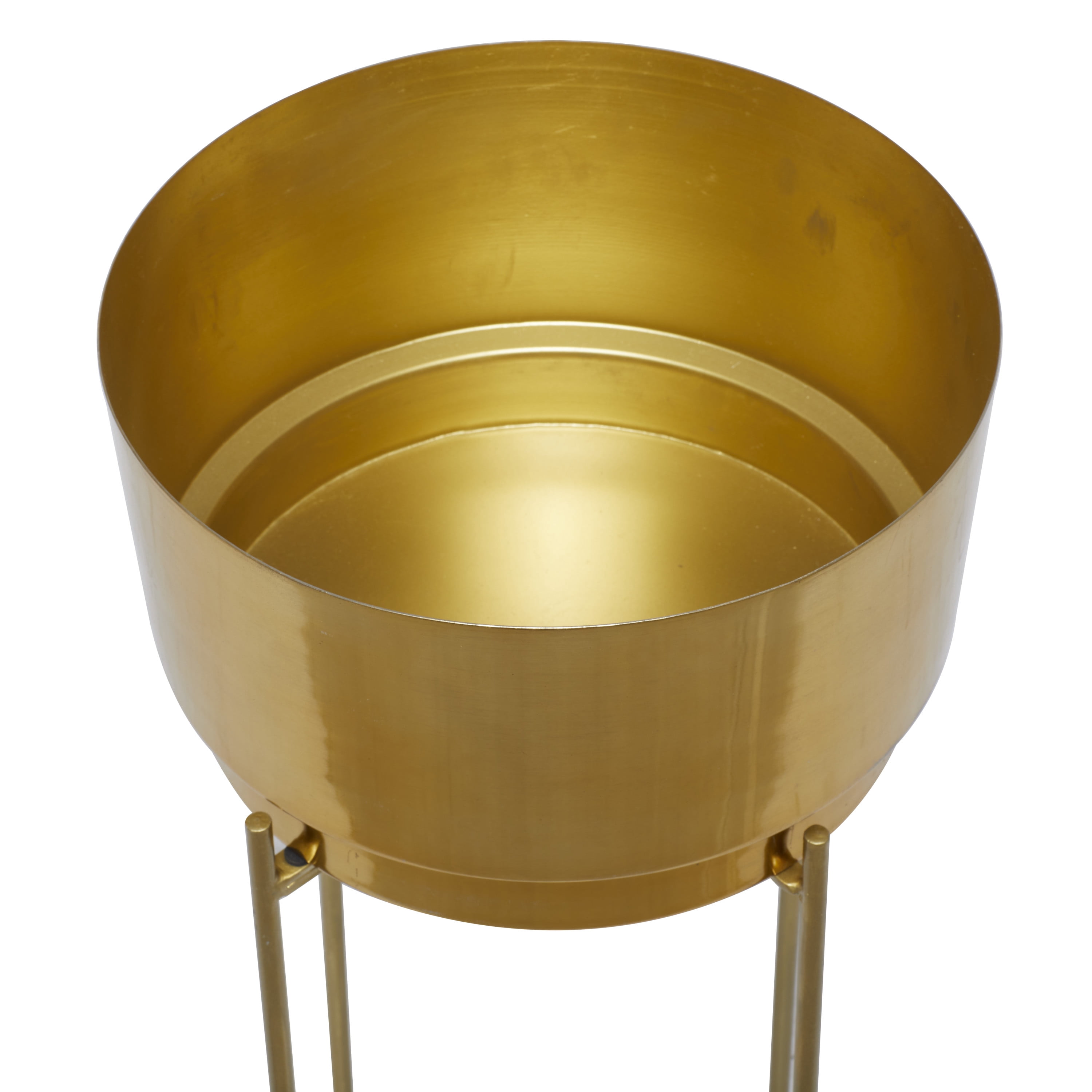 CosmoLiving by Cosmopolitan 31", 25"H Gold Metal Planter with Removable Stand (2 Count)