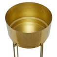 thumbnail image 4 of CosmoLiving by Cosmopolitan 31", 25"H Gold Metal Planter with Removable Stand (2 Count), 4 of 11