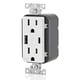 thumbnail image 4 of Cargador de pared USB Leviton W5633-W tipo A y tipo C 15A, 4 of 9
