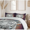 thumbnail image 6 of Ambesonne Animal Duvet Cover Sets, Tiger from Outer Space, 2-Queen, Brown White and Black, 6 of 7