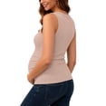 thumbnail image 7 of Fnooota Women's Maternity Tank Tops, Sleeveless Casual Knitting Cotton Crew Neck Pregnancy Summer Clothes Coffee Size M-2XL, 7 of 7