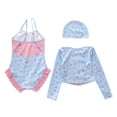 thumbnail image 4 of Girls Swimsuit Cut Out Bikini Sets for Girls 12-14 Drawstring Tankini for Girls 3-Piece Contrast Trim Bathing Suits for Girls, 4 of 4