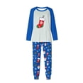 thumbnail image 3 of REORIAFEE Christmas Pajama Pants for Family 2 Piece Loungewear Long Sleeve Top and Pant Santa Graphic Soft Sleepwear Blue S-2XL, 3 of 6