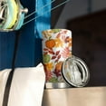 thumbnail image 3 of 20oz Tumblers Fall Pumpkins Leaves Pattern Stainless Steel Vacuum Insulated Double Wall Travel Tumbler Cups Mug with Lid and Straw,Cleaning Brush for Cold & Hot Drinks, 3 of 7