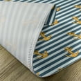 thumbnail image 5 of Ambesonne Harbour Stripe Place Mats Set of 4, Vintage Anchors, Standard Size, Earth Yellow Slate Blue, 5 of 6