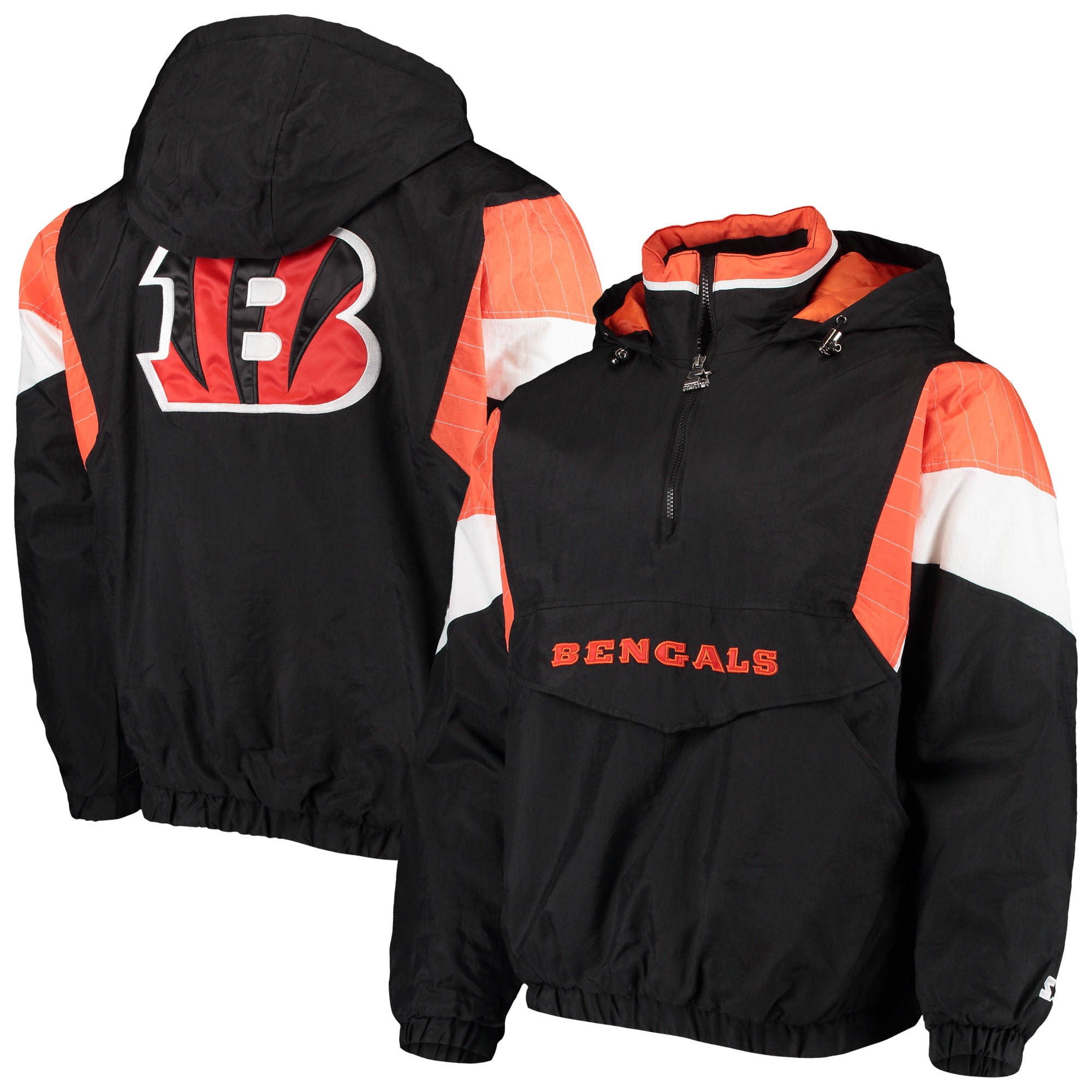 Cincinnati Bengals Starter NFL 100 QuarterZip Breakaway Jacket Black