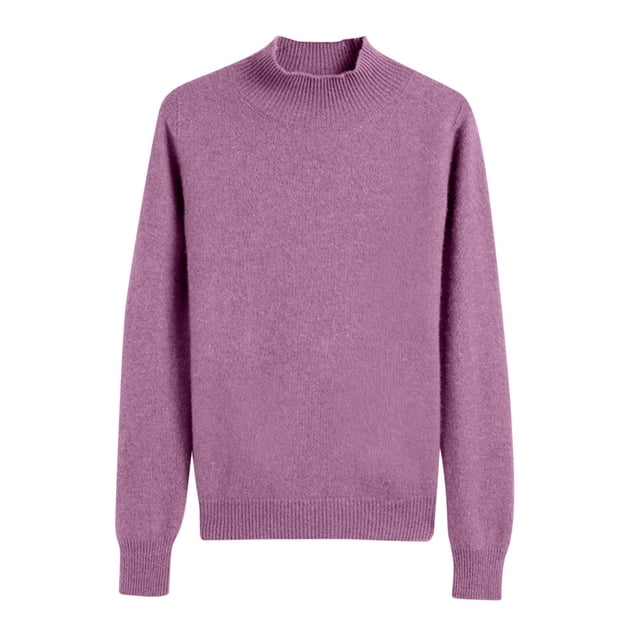 Penkiiy Chandails d'Automne pour Femmes 2024, Chandail Léger et Doux pour Femmes à Col Rond, Manches Longues, Tricot, Haut, m Violet