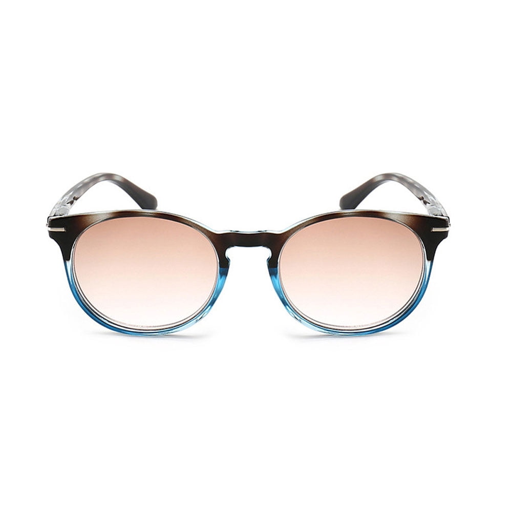 4 Pairs of Women Gradient Brown Reading Glasses 3.50, Tortoiseshell Blue Round Spring Hinge Blue Light Blocking Readers +3.50 Strength UV