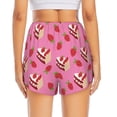 thumbnail image 3 of Picia Strawberry Cake Pattern Women's 2 in 1 Athletic Running Shorts High Waisted Workout Casual Gym Sweat Shorts with Comfy Liner Zipper Pockets-Large, 3 of 9
