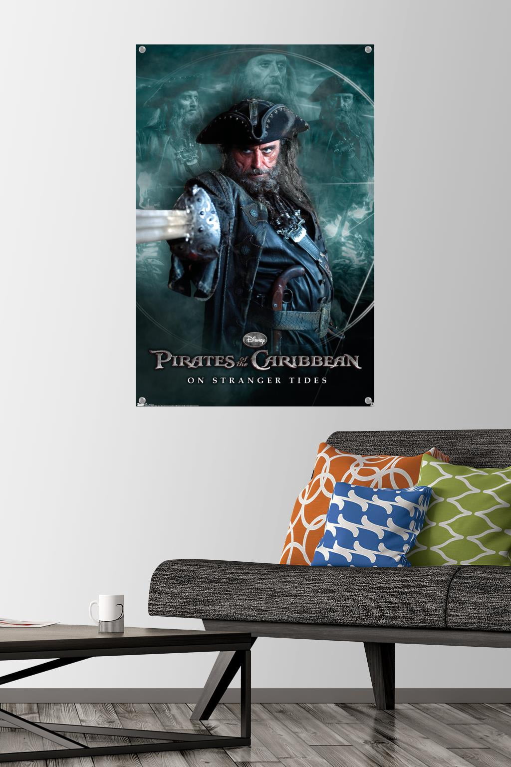 Disney Pirates of the Caribbean: On Stranger Tides - Black Beard Wall Poster with Push Pins, 22.375" x 34"