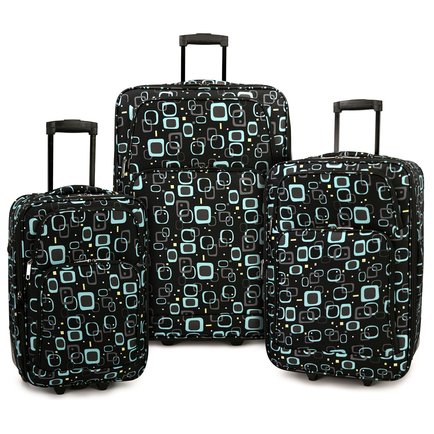 Retro Square 3-Piece Expandable Rolling Luggage Set - Walmart.com