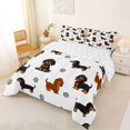 thumbnail image 2 of Homewish Cartoon Dachshund Dog Queen Comforter Set,Pet Themed Comforter Sets Queen,White,Reversible,3 Pieces,1 Comforter and 2 Pillowcases, 2 of 7