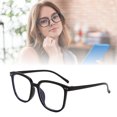 thumbnail image 4 of sunsanly Unisex Blue Light Blocking Glasses Retro Large Oval Frame Clear View Strong Hinge with Brim Eye Protection Clear Bluelight Glasses Spectacles Eyeglasses Eyewear, 4 of 8