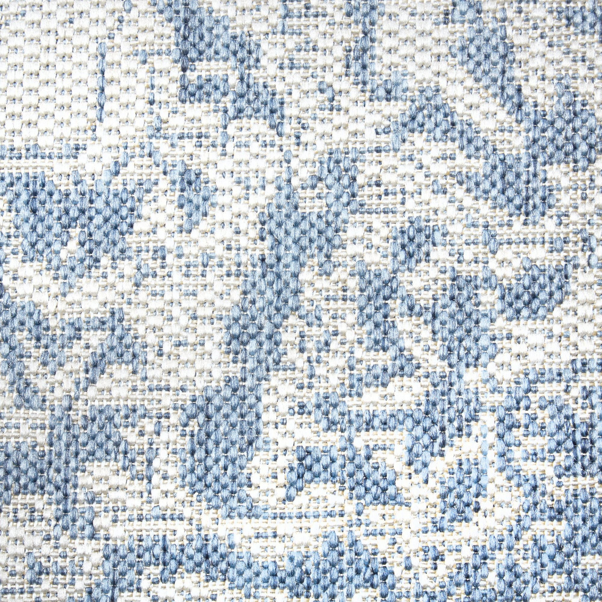Nicole Miller New York Patio Country Azalea Transitional Medallion Indoor/Outdoor Area Rug, Grey/Blue, 3'11"x5'2"