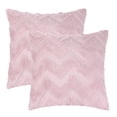 thumbnail image 2 of Funda de cojín decorativa de 2 piezas de felpa suave REGALWOVEN para dormitorio y sala de estar, rosa-3 18" x 18", 2 of 6