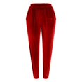 thumbnail image 5 of Bibifish Womens Velvet Harem Jogger Pants Elastic Waist Ankle Cuffed Casual Bottoms With Side Pockets, 5 of 5