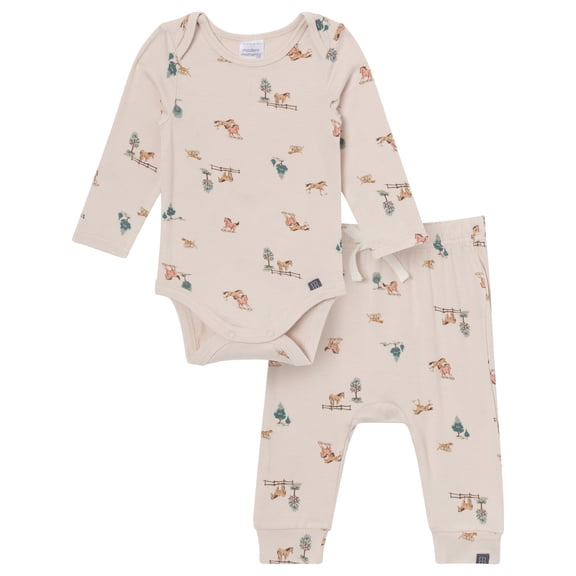 Modern Moments by Gerber Baby Boy Bodysuit and Pant Outfit Set, 2-Piece, Sizes 0/3 Months - 18 Months