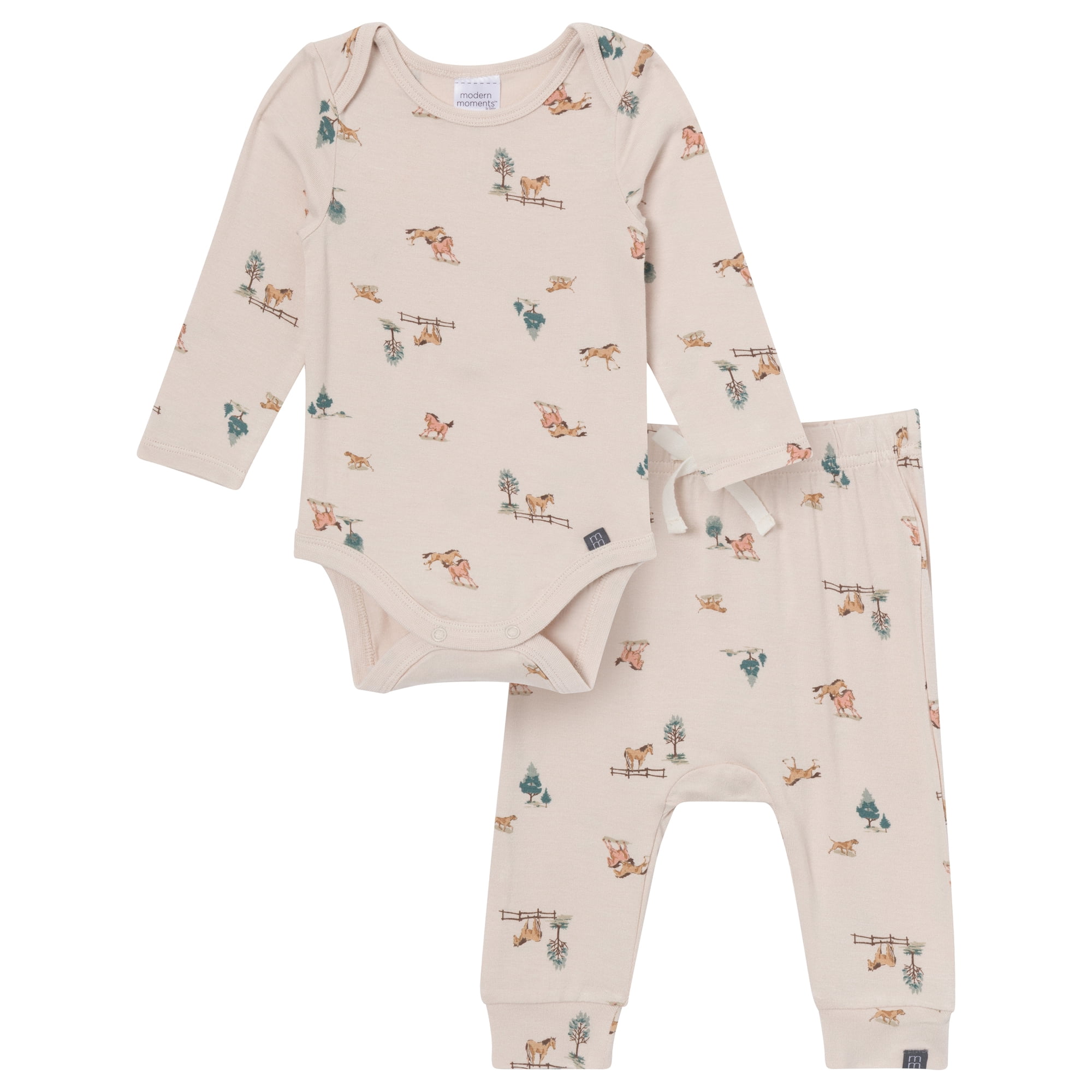 Modern Moments by Gerber Baby Boy Bodysuit and Pant Outfit Set, 2-Piece, Sizes 0/3 Months - 18 Months