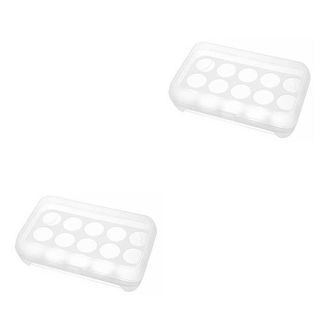 Bewildely Huevera Frigorífico 15 Rejillas Caja Bandeja Huevos con Tapa Transparente Apilable Type2 NO2