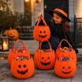 thumbnail image 2 of Halloween Candy Bag, Trick or Treat, Halloween 3D Pumpkin Non Woven Tote Bag, Halloween Party Favor Holder, Decorative Candy Storage Bag for Holiday Event Display, 2 of 5