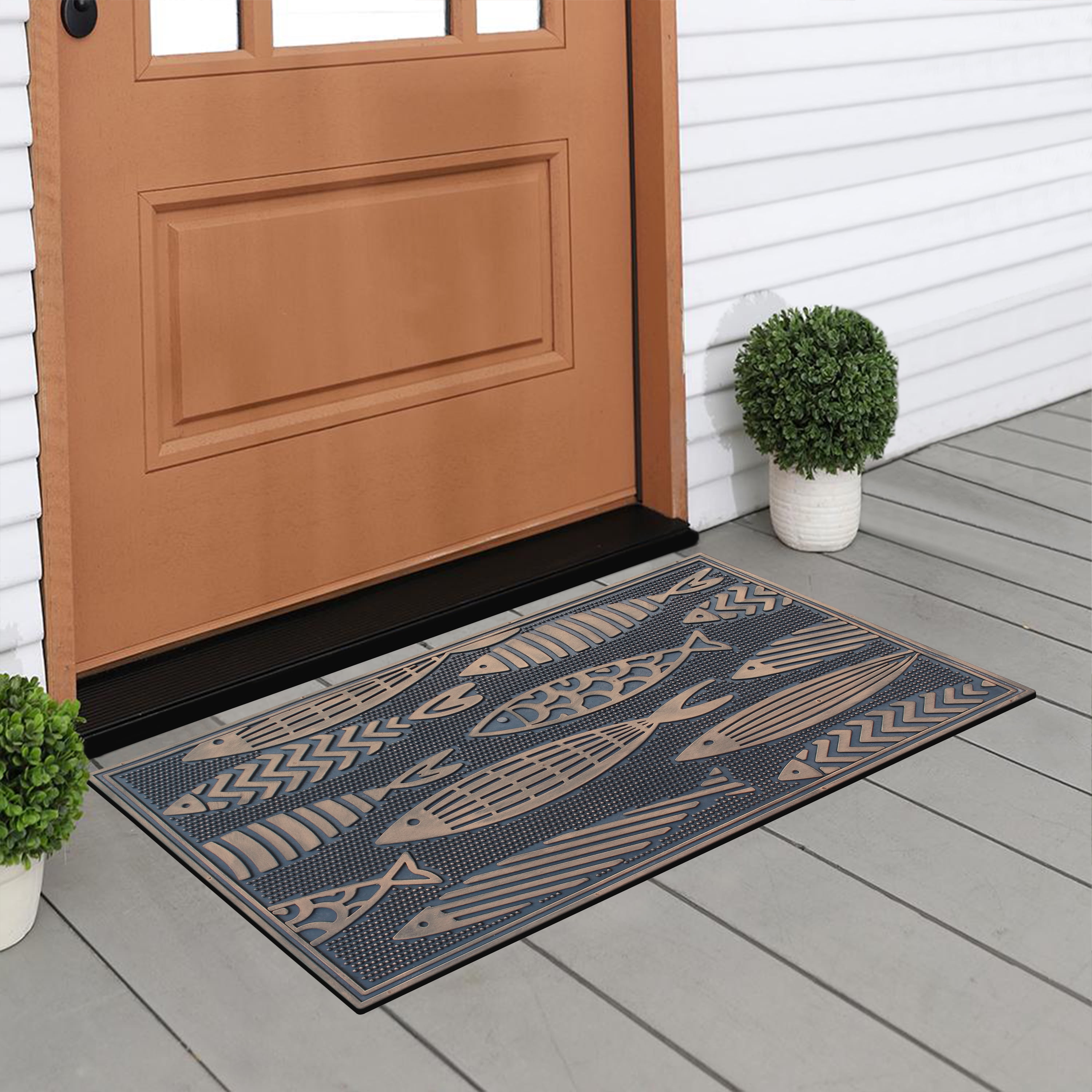 A1 Home Collections LLC A1hc Home Sweet Home Rubber Pin Mat Heavy Duty Doormat, Copper - 24 inchx39 inch, Size: 24x39 - Copper