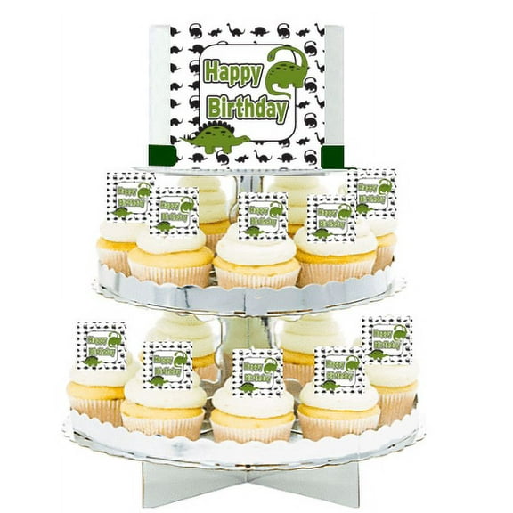 Dinosaur Edible Photo Toppers & Edible Cupcake Decoration Kit