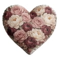 thumbnail image 2 of Heart Shaped Floral Throw Pillow for Romantic Home Decor, Soft Fabric Cushion for Couch, Bed, Valentine's Day Gift D, 2 of 7