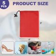 thumbnail image 2 of 5Pcs 210D Polyester Drawstring Bag with Toggle, 6 x 8 Inch Waterproof Travel Storage Foldable Stuff Sack Cinch for Gym Hiking Yoga Clothes Organizer, Red, 2 of 5