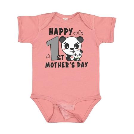 

Inktastic Happy First Mothers Day with Panda Bears Gift Baby Boy or Baby Girl Bodysuit