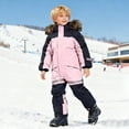 thumbnail image 2 of Xyant Girls Boys Snow Suits Kids One Piece Snowsuits Waterproof Windproof Snowboarding Jumpsuits Winter Overalls Toddler Kids Ski Suits (Pink,4-5 Years), 2 of 9