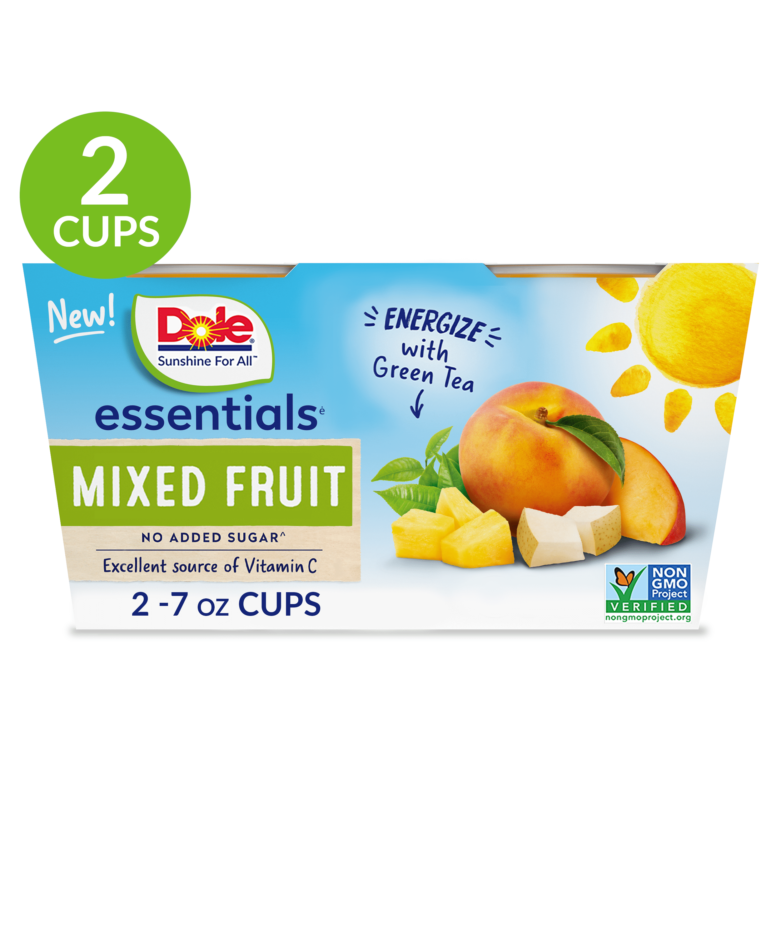 (2 Pack) Dole Essentials Mixed Fruit Cups in Fruit Juices, 7 oz
