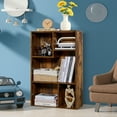 thumbnail image 4 of VECELO 3-Tier Bookcase with Storage Shelves, 21.3" Modern Bookshelf for Organizer Display Stand Home Office, Vertical or Horizontal, Brown, 4 of 12