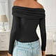 thumbnail image 5 of Sudadera para mujer,Blusa plisada con hombros descubiertos para mujer, de poliéster y manga larga, ideal para el hogar y el uso diario, sopatenor, 5 of 8
