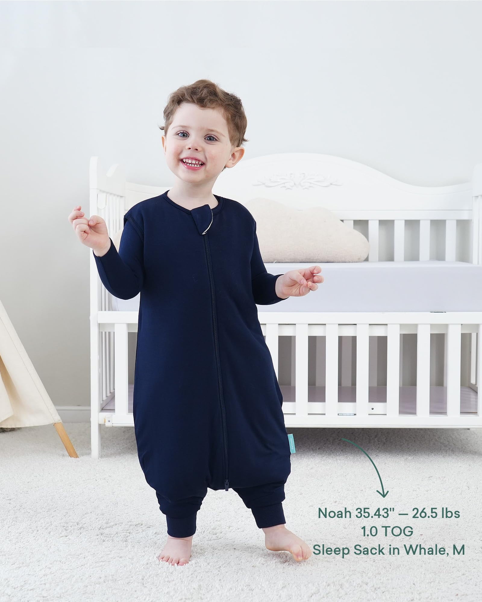 PurComfy Supersoft Toddler Sleep Sack With Feet 1.0 Tog, Premium Bamboo Viscose Sleep Sacks With Legs 2-Way Zipper Sleep Bag Walker 6-15 Month, Coral