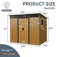 thumbnail image 2 of 8x6 FT Outdoor Storage Shed, Waterproof Metal Garden Shed with Lockable Sliding Doors and Transparent Plate, Tool Shed for Garden,Backyard,Patio,Lawn, Coffee, 2 of 7